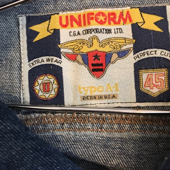 VINTAGE PUNK DENIM VEST Uniform made in USA - Picture 3 of 3